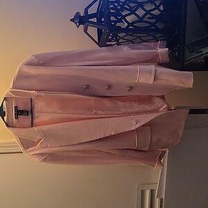 Chic Pink Blazer Double Breasted. Gold Buttons